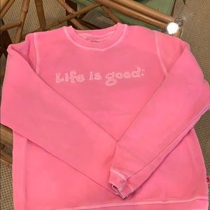 Life is good pink pullover woman’s small